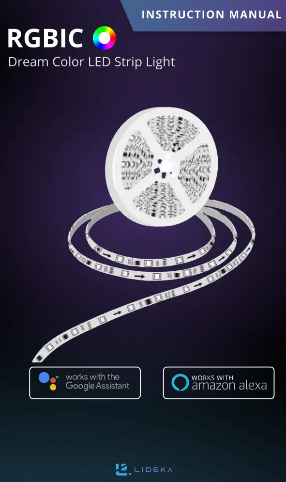 Lideka SMD 5050 RGBIC 5 Meter Dreamcolor LED Strip Light Instruction Manual