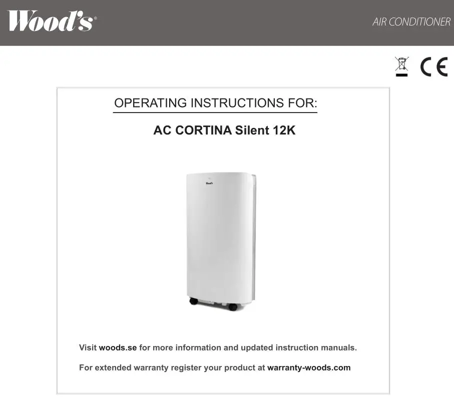 Woods Ac Cortina Silent 12K Instruction Manual