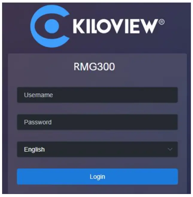 Login to the device webpage