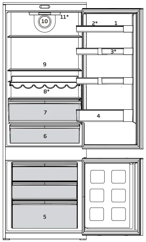 beko BCSE400E40SN Refrigerator with freezer - 1