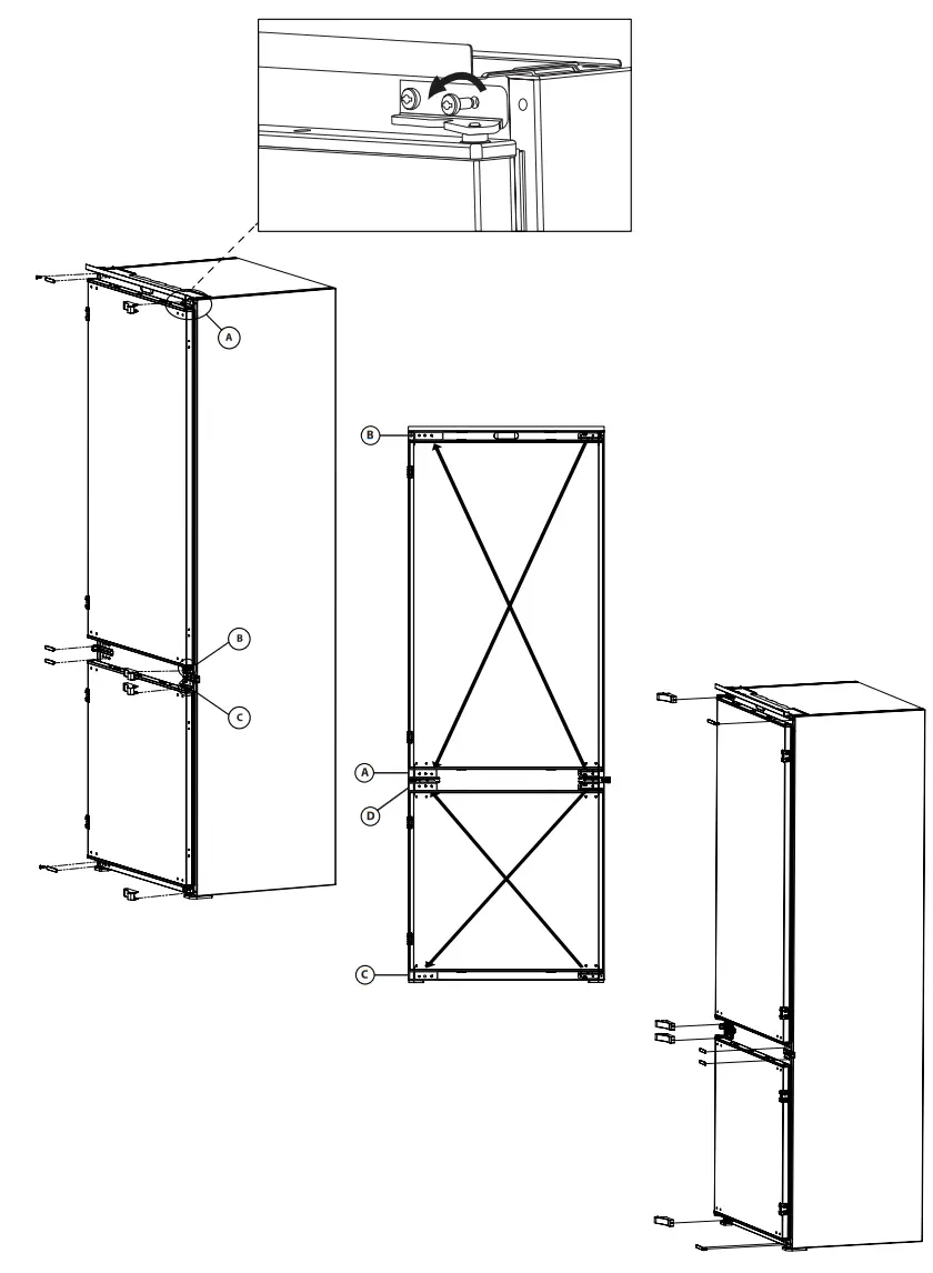 beko BCSE400E40SN Refrigerator with freezer - Reversing the doors