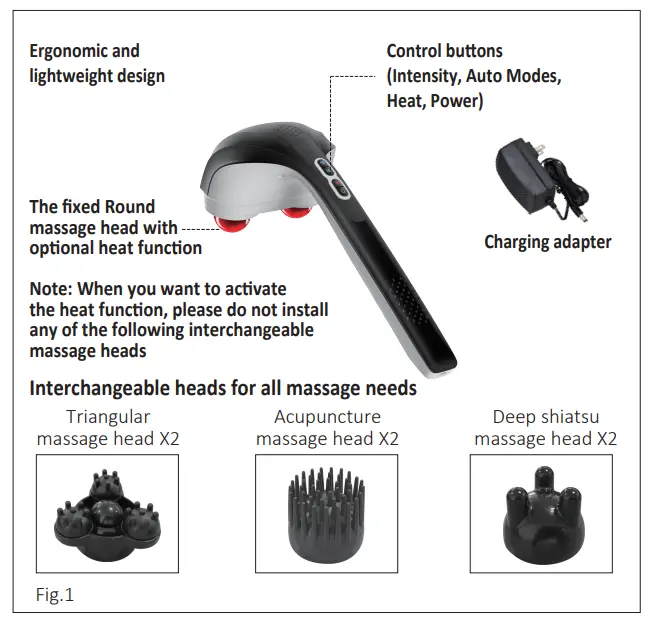 Snailax-SL-498-CORDLESS-HANDHELD-MASSAGER-WITH-HEAT-1