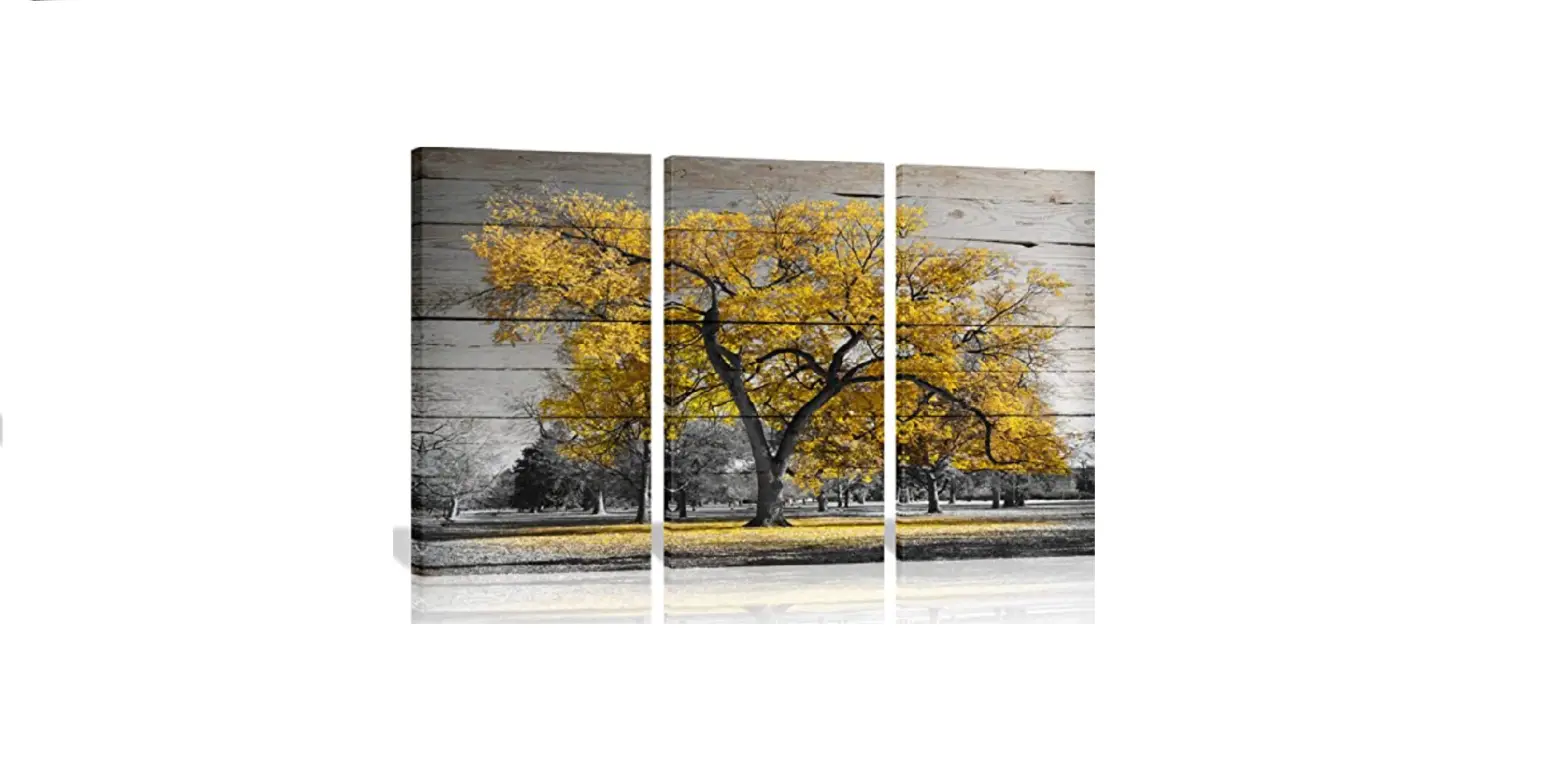 Yhd Yj9378a Trees Unframed Wall Canvas Yellow User Guide