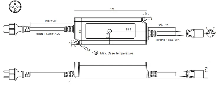 MEAN WELL OWA-90E 90W Single Output Moistureproof Adaptor fig 5