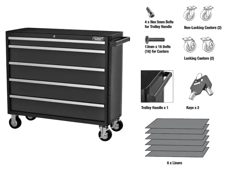 KINCROME K7645 Tool Trolley 5 Drawer FIG (1)