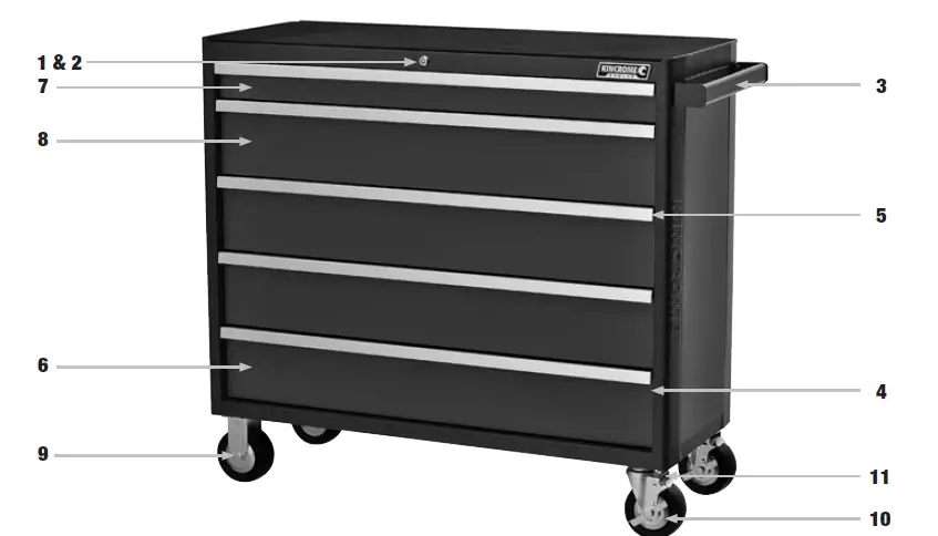 KINCROME K7645 Tool Trolley 5 Drawer FIG (6)