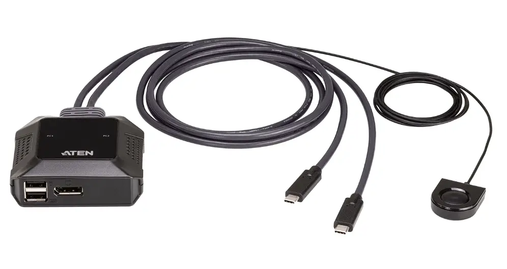 ATEN=US3312-2-Port-USB-C-4K-DisplayPort-KVM-Switch-with-Remote-Port-Selector-product-image