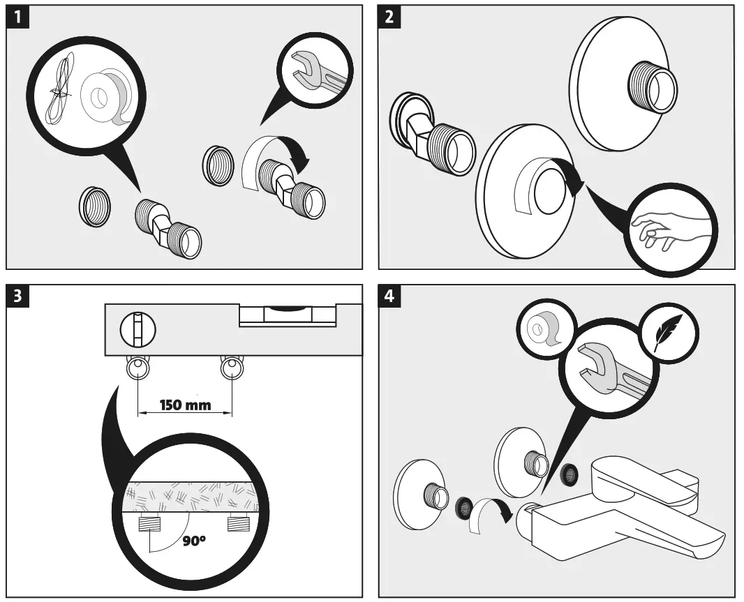 cersanit Flavis 63035 Shower Bath Faucet - fig
