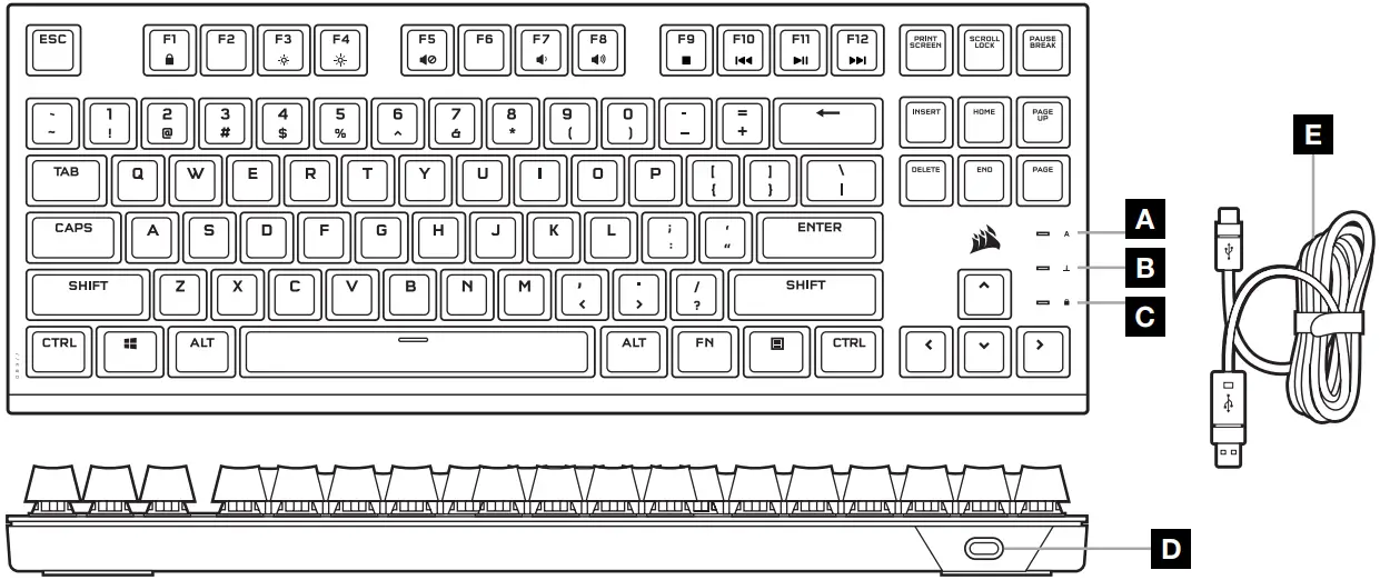 CORSAIR K60 PRO TKL RGB Optical Mechanical Gaming Keyboard - Fig 1