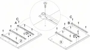 OVELA Pizzola 3 Drawer Cabinet-ASSEMBLY Step 1