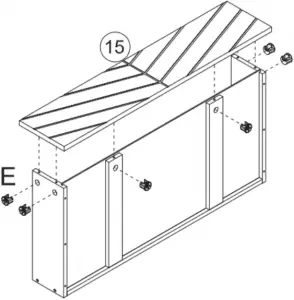 OVELA Pizzola 3 Drawer Cabinet-ASSEMBLY Step 10-B