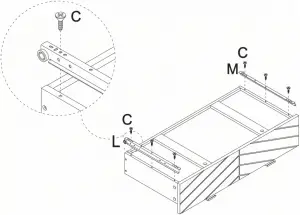 OVELA Pizzola 3 Drawer Cabinet-ASSEMBLY Step 12