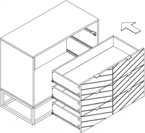 OVELA Pizzola 3 Drawer Cabinet-ASSEMBLY Step 13