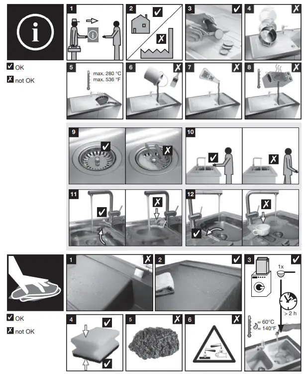 BLANCO SUBLINE-F SILGRANIT Subline Flush Mount Sink Washbasin- fig1