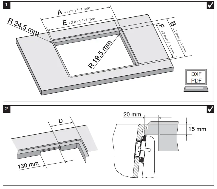BLANCO SUBLINE-F SILGRANIT Subline Flush Mount Sink Washbasin- fig5