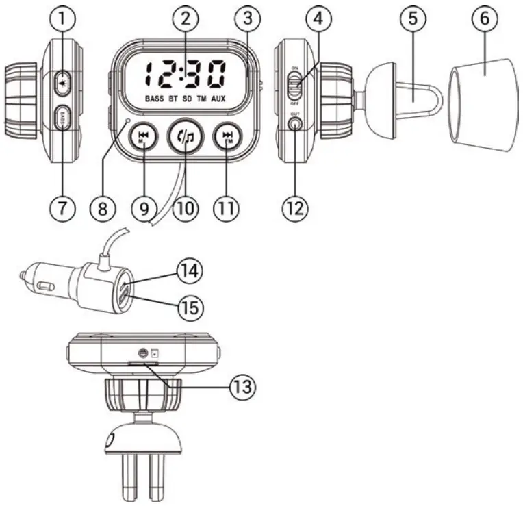 NAVITEL BHF06 PRO BT Hands Free FM Transmitter - Overview