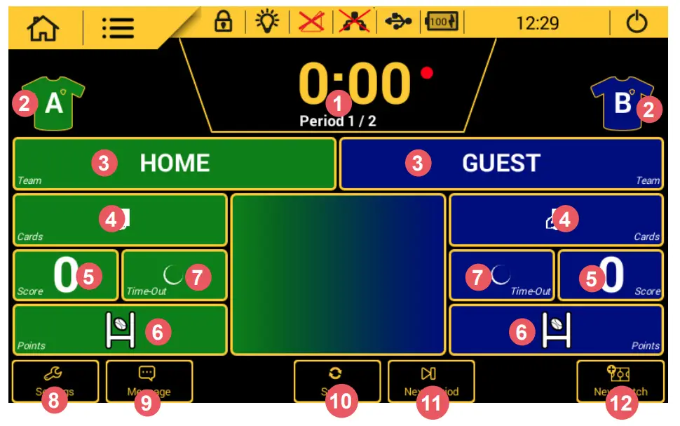 Bodet Scorepad Multisport Touchscreen Keyboard - fig