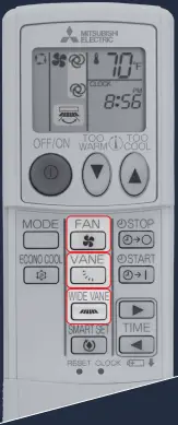 MITSUBISHI ELECTRIC Air Conditioner Remote Control A02