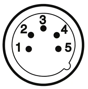 DMX IN
XLR mounting plugs (rear view)