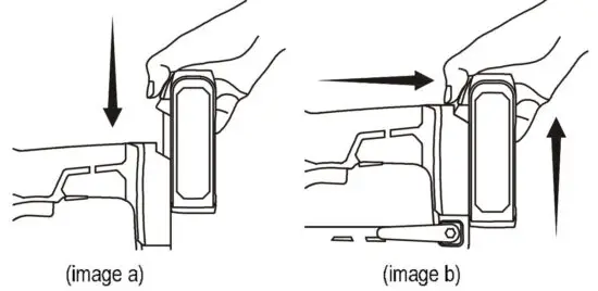 FIG 6 Inserting and Removing the Battery Pack