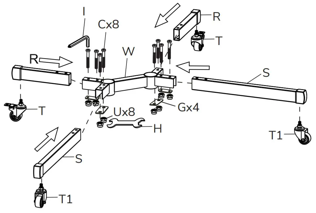 Neomounts M1700E Plasma Floor stand - Step1