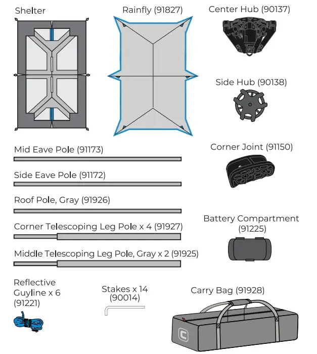 CORE 4021312x10 Lighted Instant Screen House - Figure 1