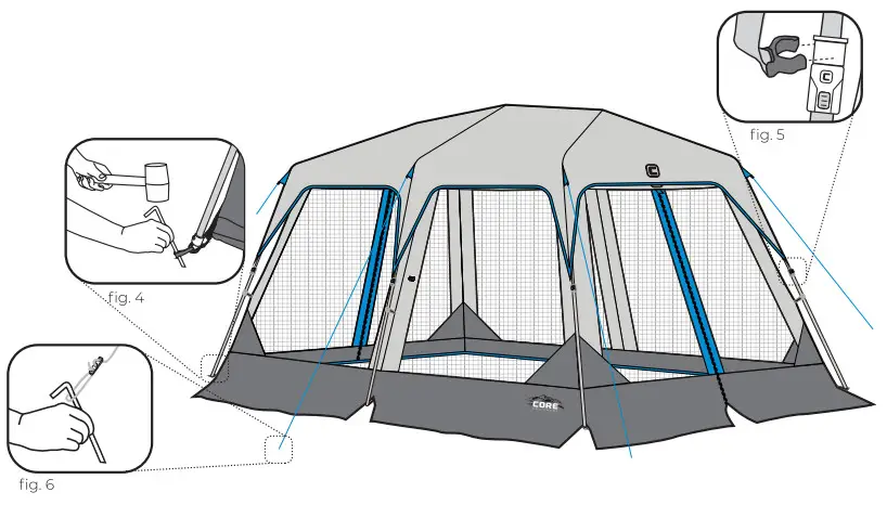 CORE 4021312x10 Lighted Instant Screen House - Figure 5