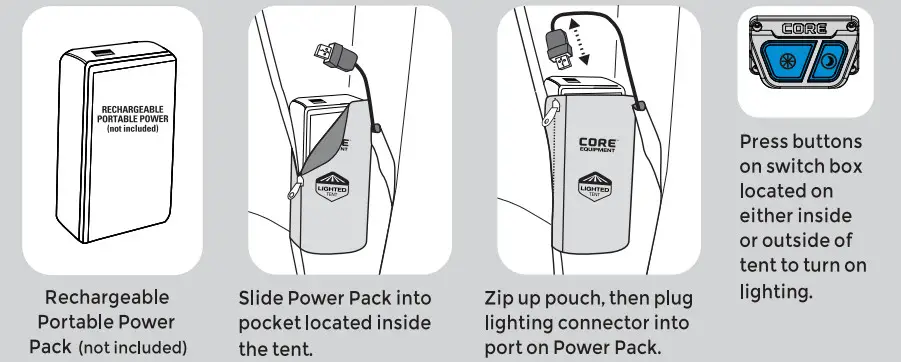 CORE 4021312x10 Lighted Instant Screen House - Figure 7