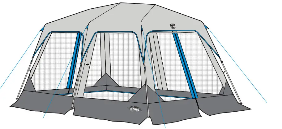 CORE 4021312x10 Lighted Instant Screen House