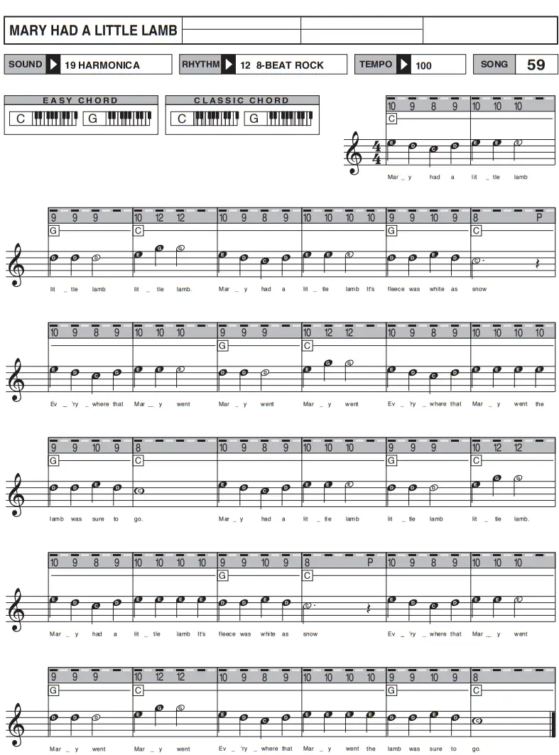 BONTEMPI 16 6110 61 Keys Electronic Keyboard - Fig33