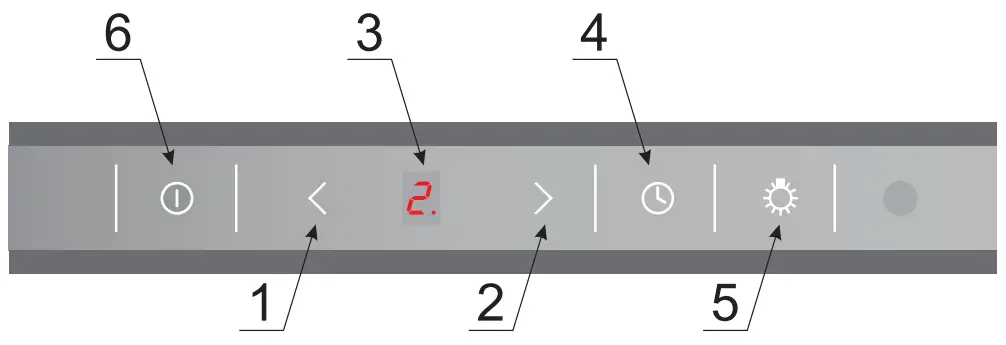 Amica OTS6512I Kitchen Extractor Hood - Kitchen hood controls