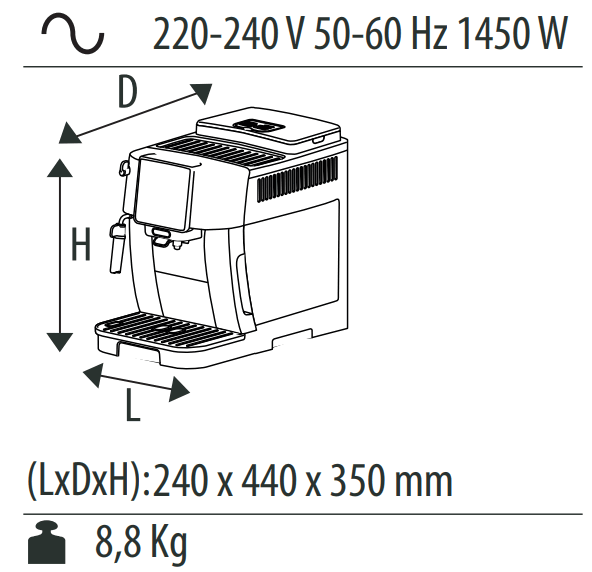 DeLonghi ECAM22X 2Y 22X 3Y Magnifica Start Bean to Cup Espresso and Cappuccino Machine - fig 14