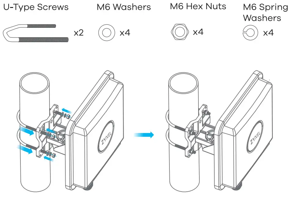 ZYXEL LTE7480 M804 4G LTE A Outdoor Router - pole mounting