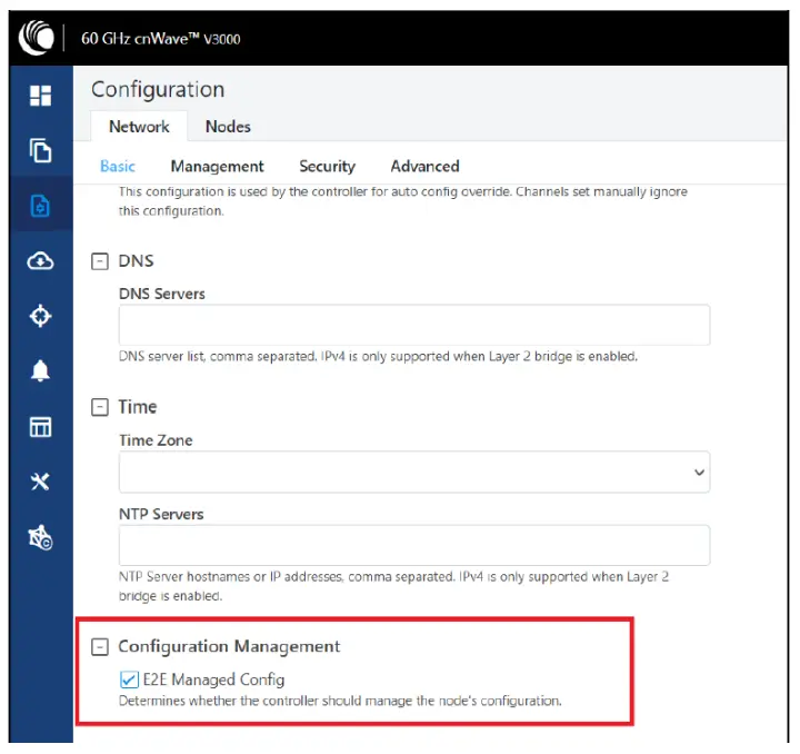 Cambium Networks cnWave 60 GHz V5000 Distribution Node - Configuration Managemen