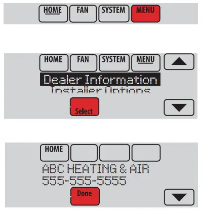 Honeywell TH8110R1008 Vision PRO 8000 Touch - Viewing dealer information