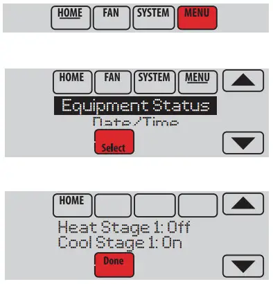 Honeywell TH8110R1008 Vision PRO 8000 Touch - Viewing equipment status