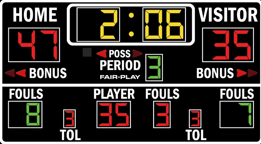 FAIR-PLAY BB-1696-4 Basketball Scoreboard