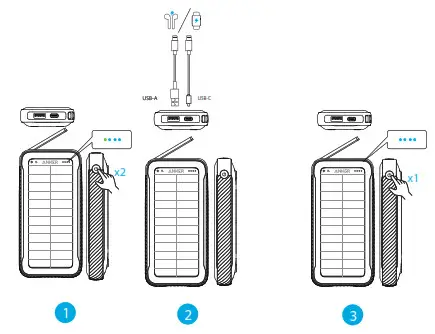 ANKER PowerCore Solar 20000 Power Bank - Charging Your Smart Watches or Bluetooth Earphones