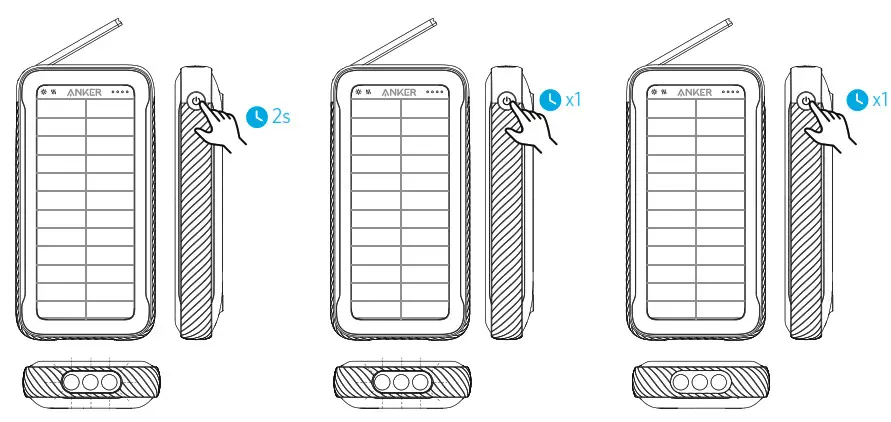 ANKER PowerCore Solar 20000 Power Bank - Using the Flashlight