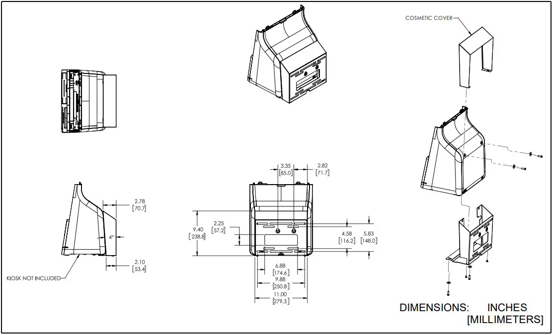CHIEF SKM24AW Kiosk Wall Mount - DIMENSIONS
