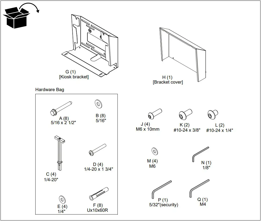 CHIEF SKM24AW Kiosk Wall Mount - PARTS