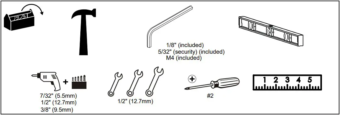 CHIEF SKM24AW Kiosk Wall Mount - TOOLS