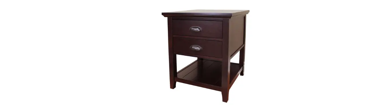 Jaxsunny Hg61l1254 End Table With 2 Drawers And Open Shelf For Living Room User Manual