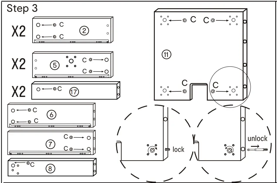 Kmart Desk Drawers 42936923 Oak Look - step 3