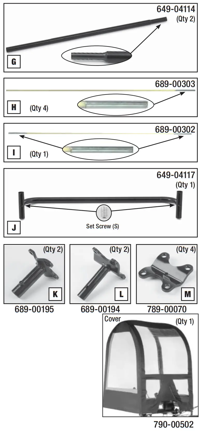 ARNOLD 490-241-0032 Deluxe Universal Snow Thrower Cab - Hardware2