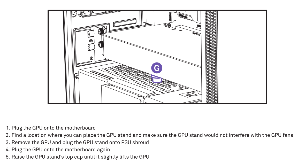 Nzxt Mini ITX Case [H210, H210i] GPU Stand Installation