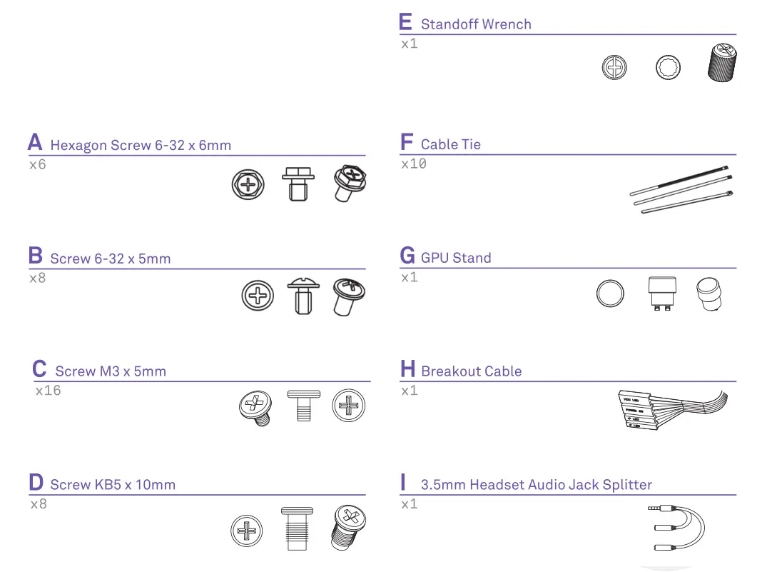 Nzxt Mini ITX Case [H210, H210i] Accessories List Image