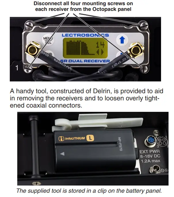 LECTROSONICS Octopack Portable Receiver Multicoupler-Receiver Removal