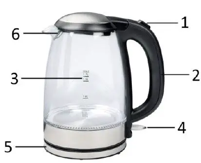 HOME ESSENTIAL WK-126769 Glass Kettle FIG-1