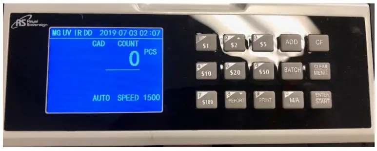 Royal Sovereign RBC ED250 CA Professional Bill Counter - counter